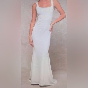 Lulu's White Square Neck Wedding Dress